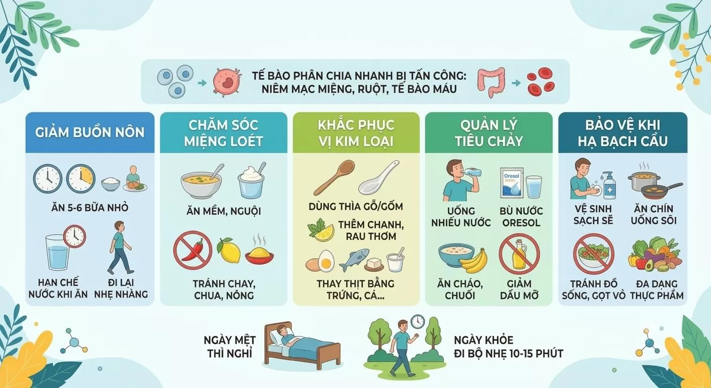 Những điểm chung và riêng trong chế độ ăn với từng phương thức điều trị ung thư