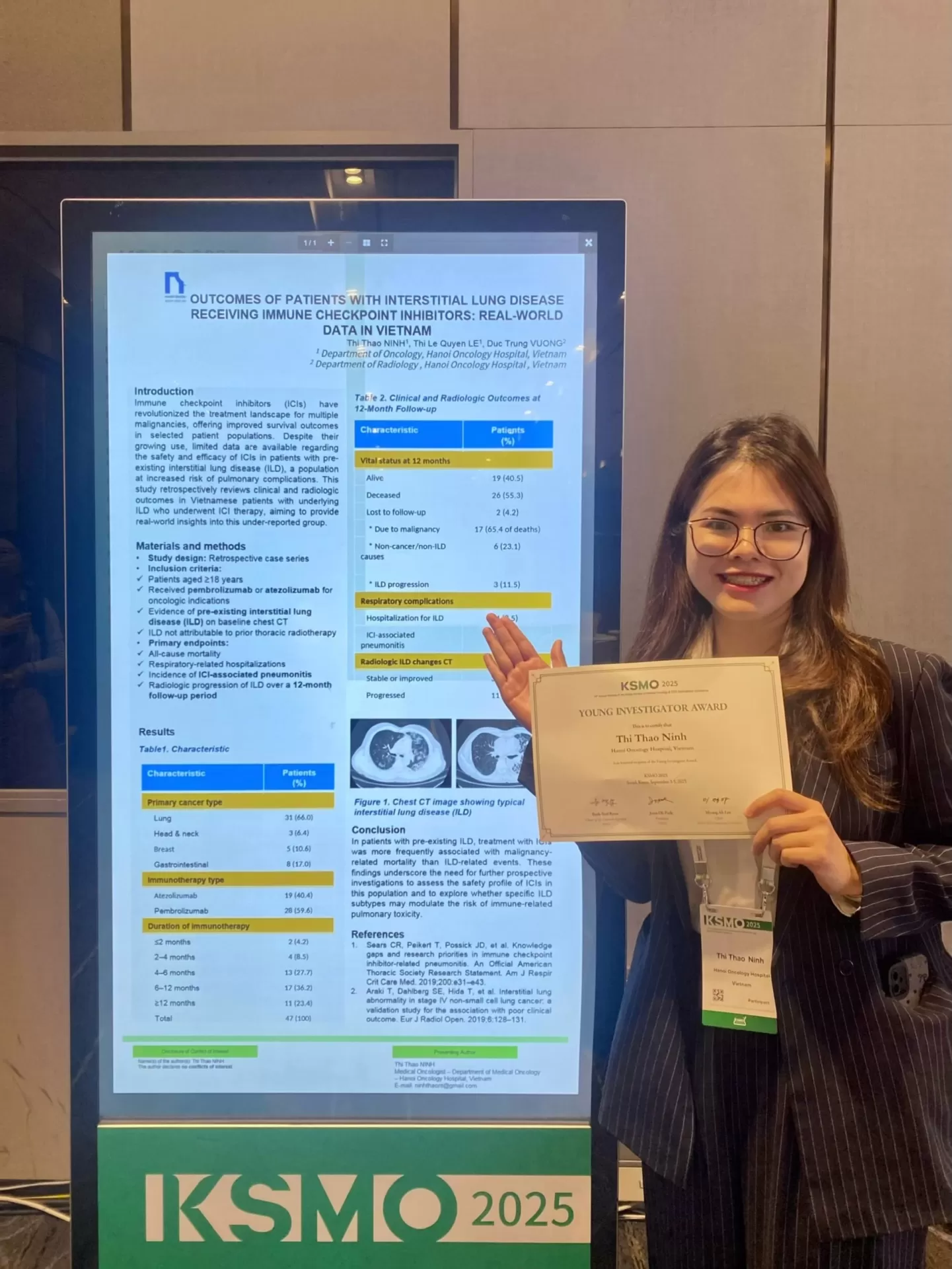 Bác sĩ Bệnh viện Ung Bướu Hà Nội nhận giải thưởng nghiên cứu viên trẻ tại Hội nghị Ung thư Quốc tế