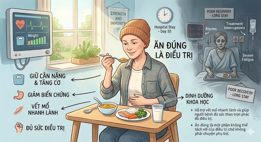 Dinh dưỡng khi mắc ung thư dạ dày: Ăn đúng cách để giảm biến chứng